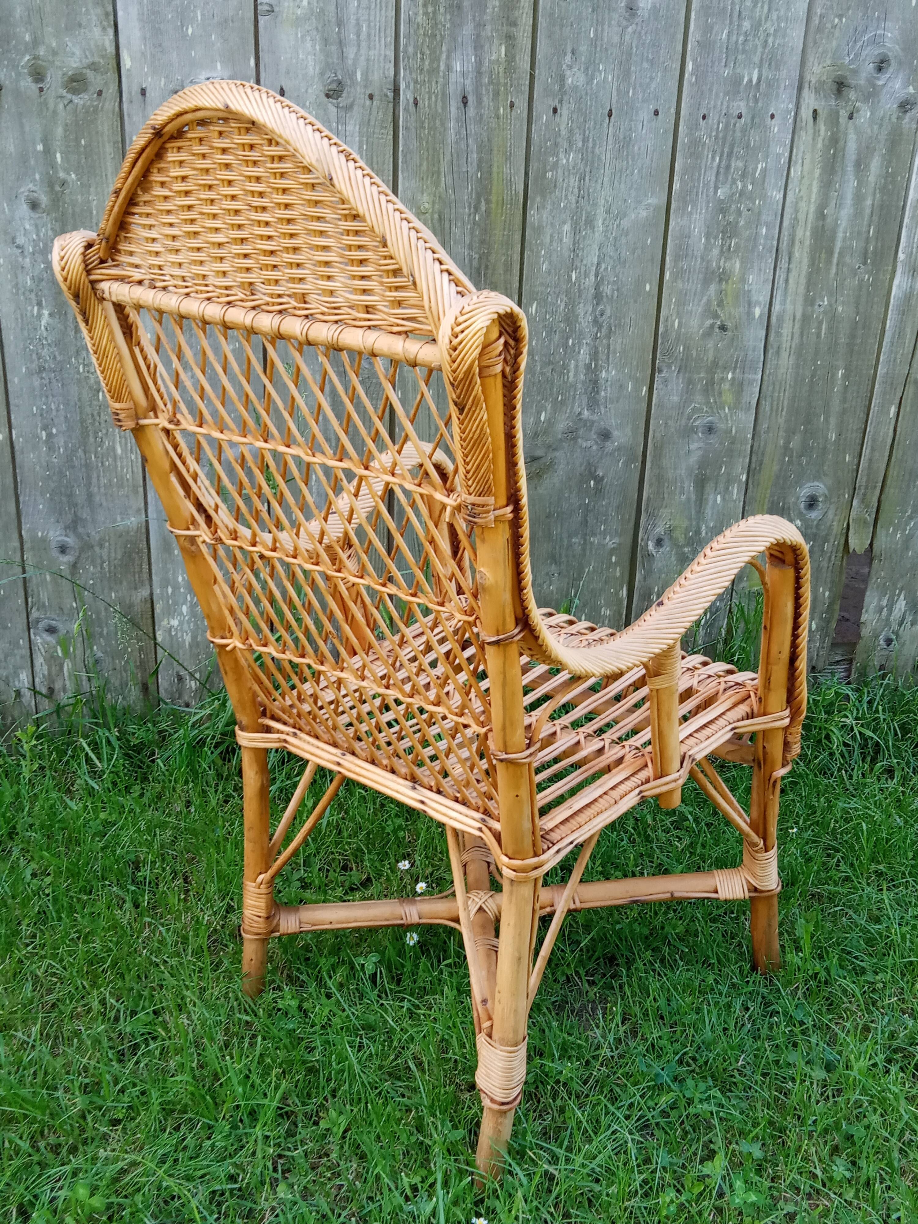 Rattan armchair 60s/70s