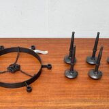 Vintage brutalist wrought iron candle holder by Boltze, 1970s.