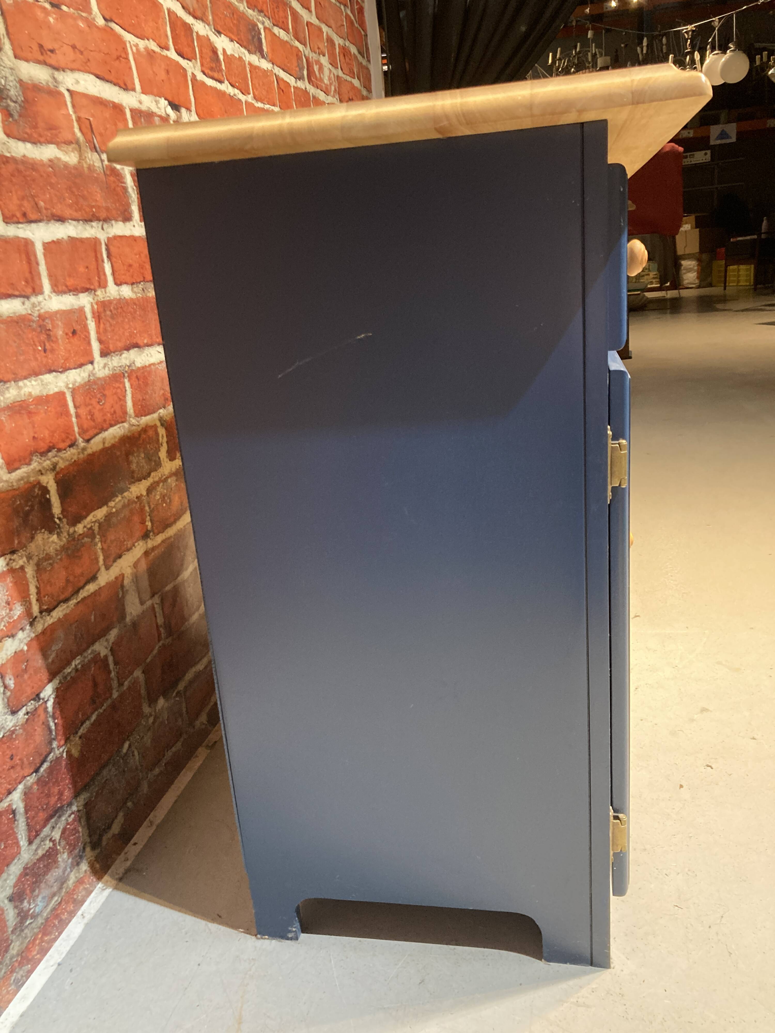 Blue painted wooden dresser