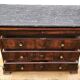Flamed Mahogany Commode with Veined Black Marble Top