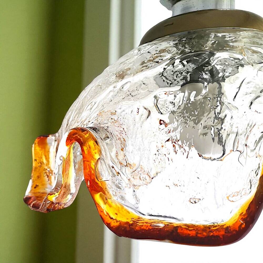 Large Murano glass retractable hanging lamp