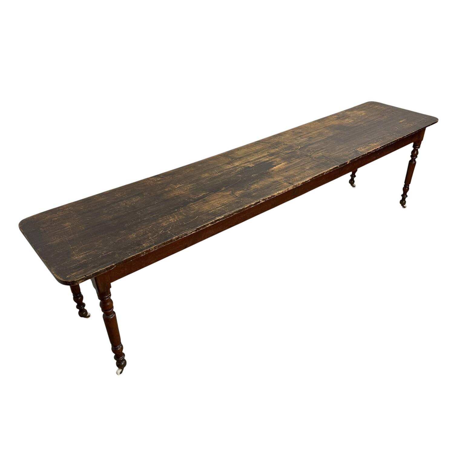 Table de service antique exceptionnelle de 3 mètres – Table console sur porcelaine