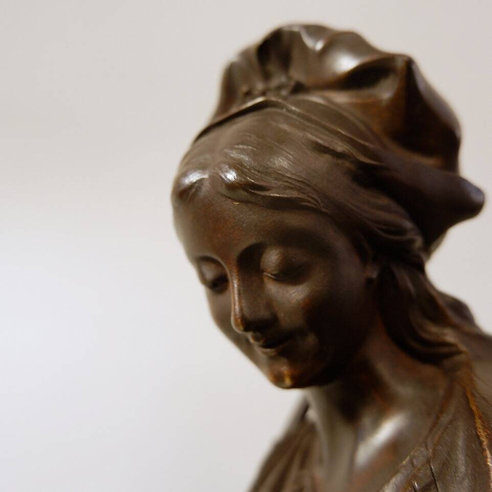 Auguste de wever (1836-1910) bronze sculpture "innocence" 19thc.