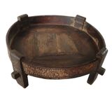 Large Antique Indonesian / Indian Carved Round Chakki Table