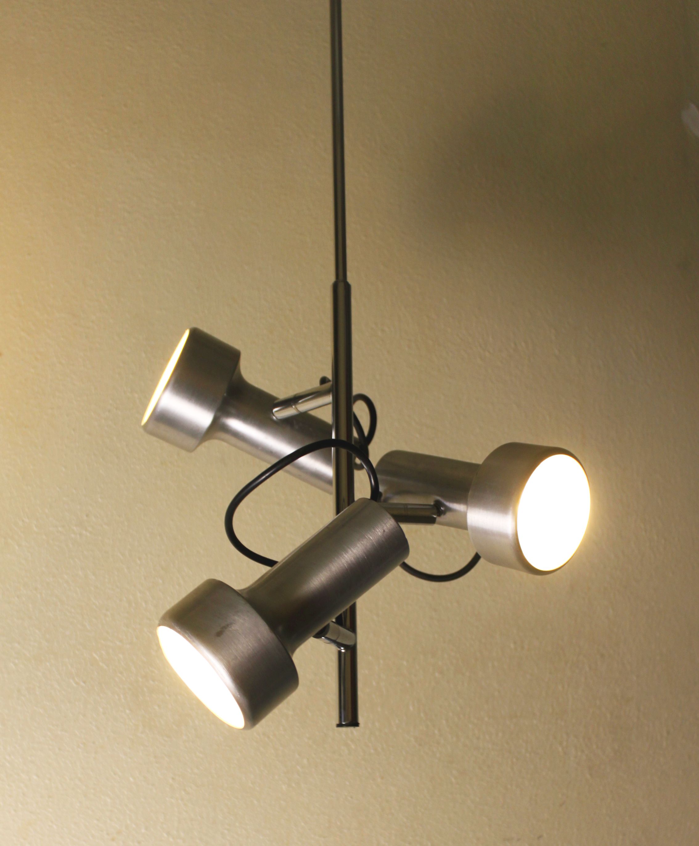 3-spot aluminum ceiling light, 60s