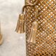 Paire de porte-parapluies vintage dorés 1950