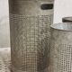 Vintage set of perforated metal waste bins