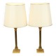 Pair of Hollywood Regency Lamps Brass Pillar Column 75cm