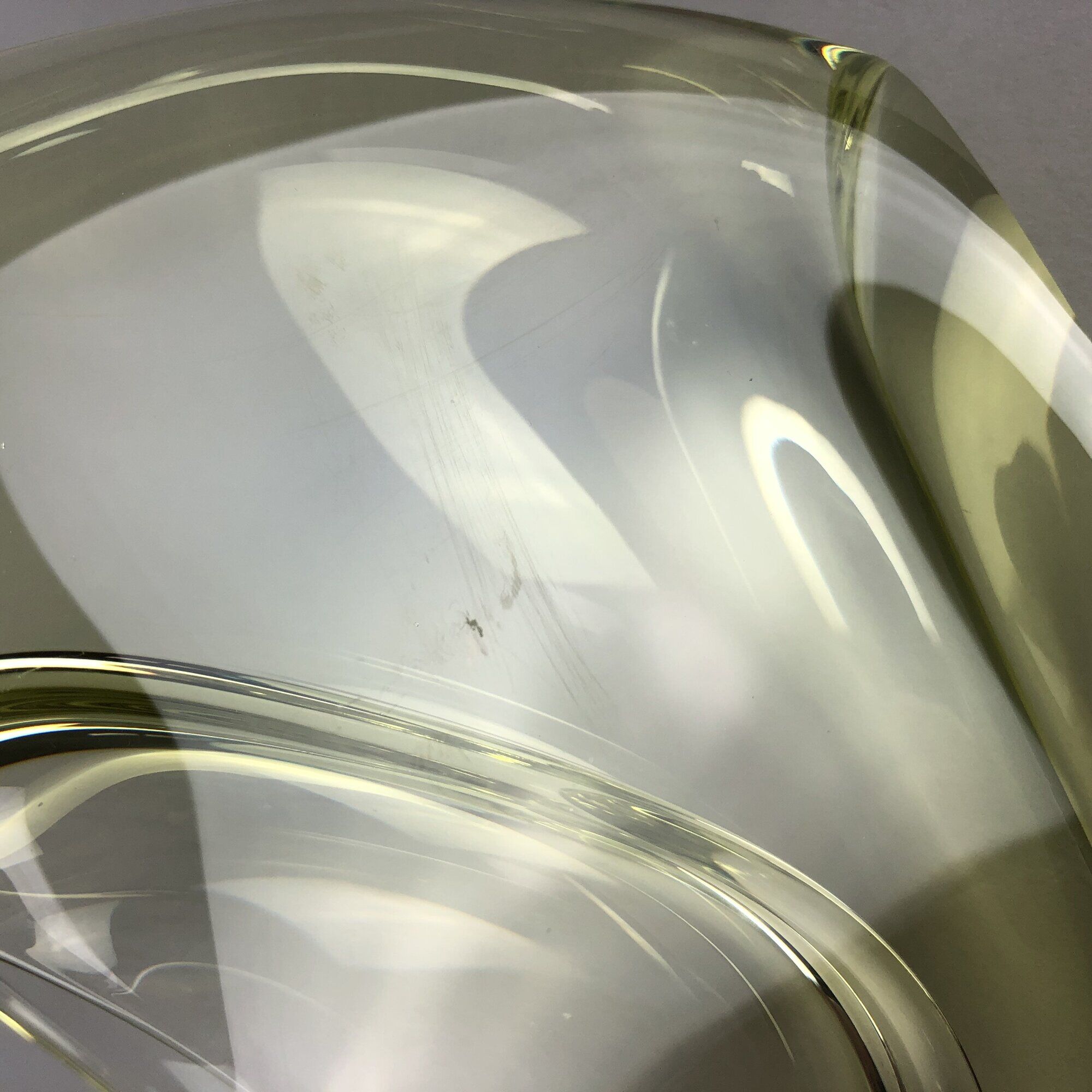Glass ashtray by Miloslav Klinger for Zelezny Brod Glassworks, 1960's