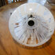 Bell shaped vintage suspension speckled glass