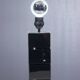 Curtis Jere vintage design lamp base "Building" chrome steel 1970s