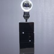 Pied de lampe vintage design "Building" acier chromé, Curtis Jere 1970s