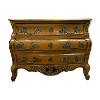 Commodity Louis XV Bordeaux tomb in natural wood patinated around 1900-1920