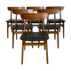 Vintage Danish set of 6 chairs teak - skai