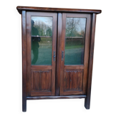 Brutalist showcase in solid elm by Aranjou in the style of Hänninen 1960.