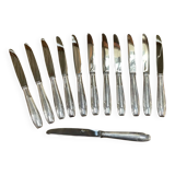 Set of 12 small silver-plated Art Deco style knives