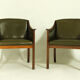 Paire de fauteuils en cuir par Ole Wanscher, années 1950
