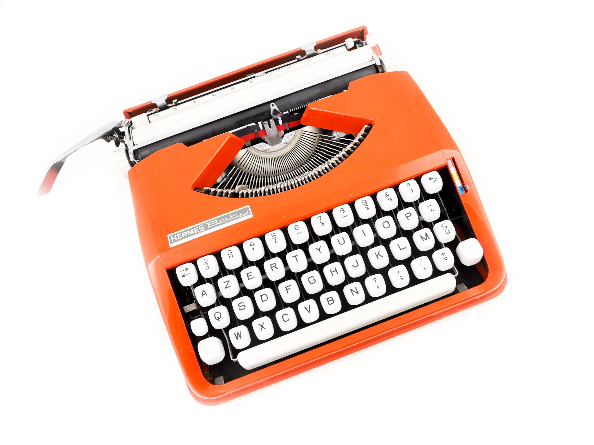 Machine à écrire hermes baby rouge corail cursive
