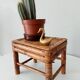 Tabouret ancien en bambou brûlé