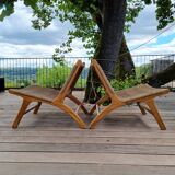 Olivier de schrijver pair of los angeles low chairs signed and numbered