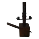Candle holder wood wrought iron folk art decoration brutalist handmade countryside candlestick candelabra