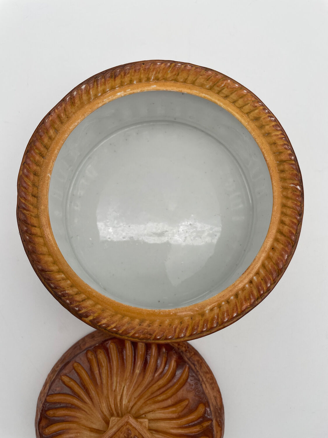 Terrine en trompe-l'oeil pâté en croûte signed Mehun, circa 1900