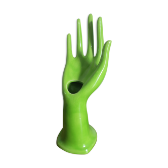 Main baguier vintage 70 couleur verte typique pop