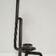 Brutalist candle holder design iron black patina 60s