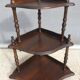 Corner wall display with 3 mahogany shelves