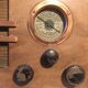 Old wooden radio set in wood lamp for decoration or collection