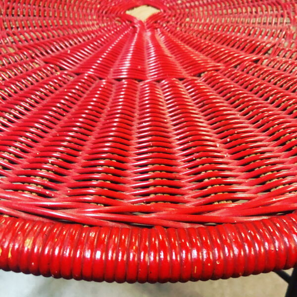 Table basse scoubidou et rotin