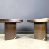 Paire de tables d'appoint en laiton par Belgochrom, années 1970