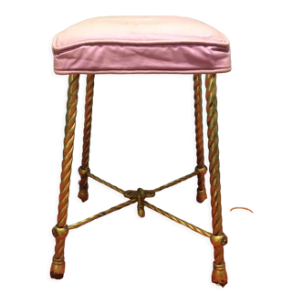 Golden Brass Style Rope Stool