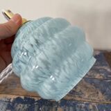 Electrified blue Art Deco walking lamp with new