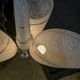 Art Deco chandelier/suspension with 3 domes in mixed glass and chrome metal