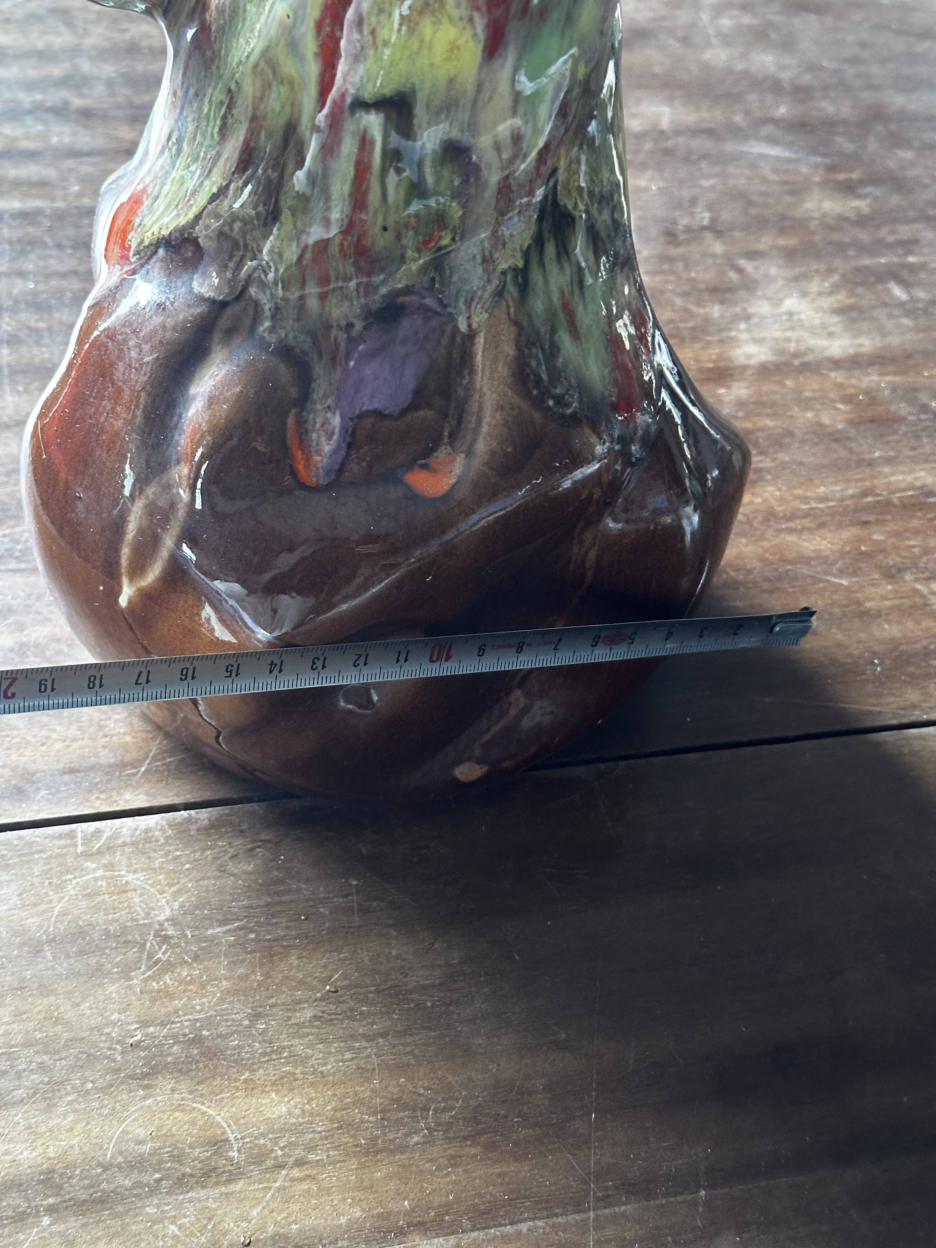 Vintage Vallauris Glazed Ceramic Pitcher, 30 cm High