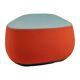 Medium pouf/footrest Fjord in red and turquoise by Patricia Urquiola for Moroso.