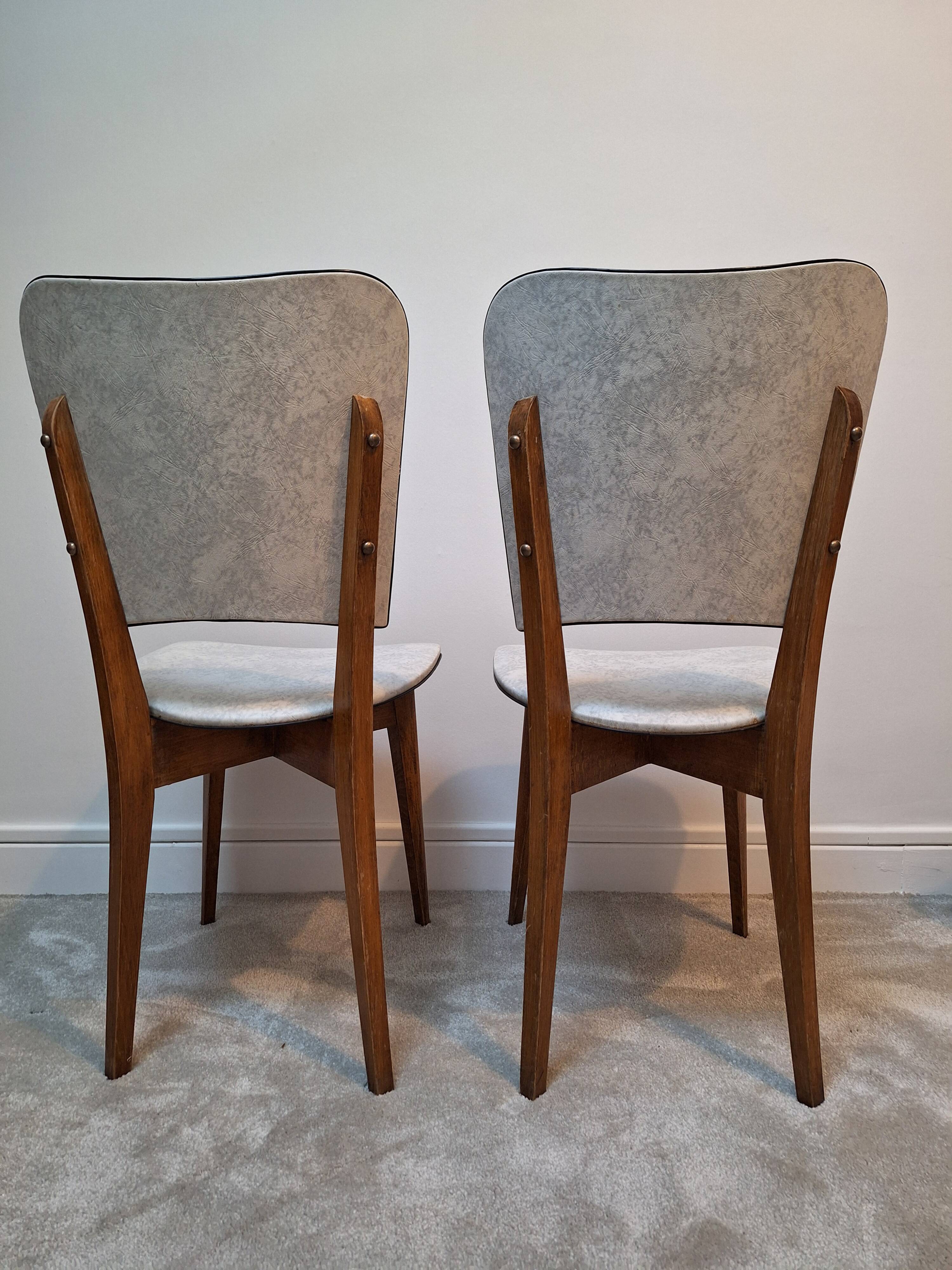 Chaises Vintage Skaï Marbre