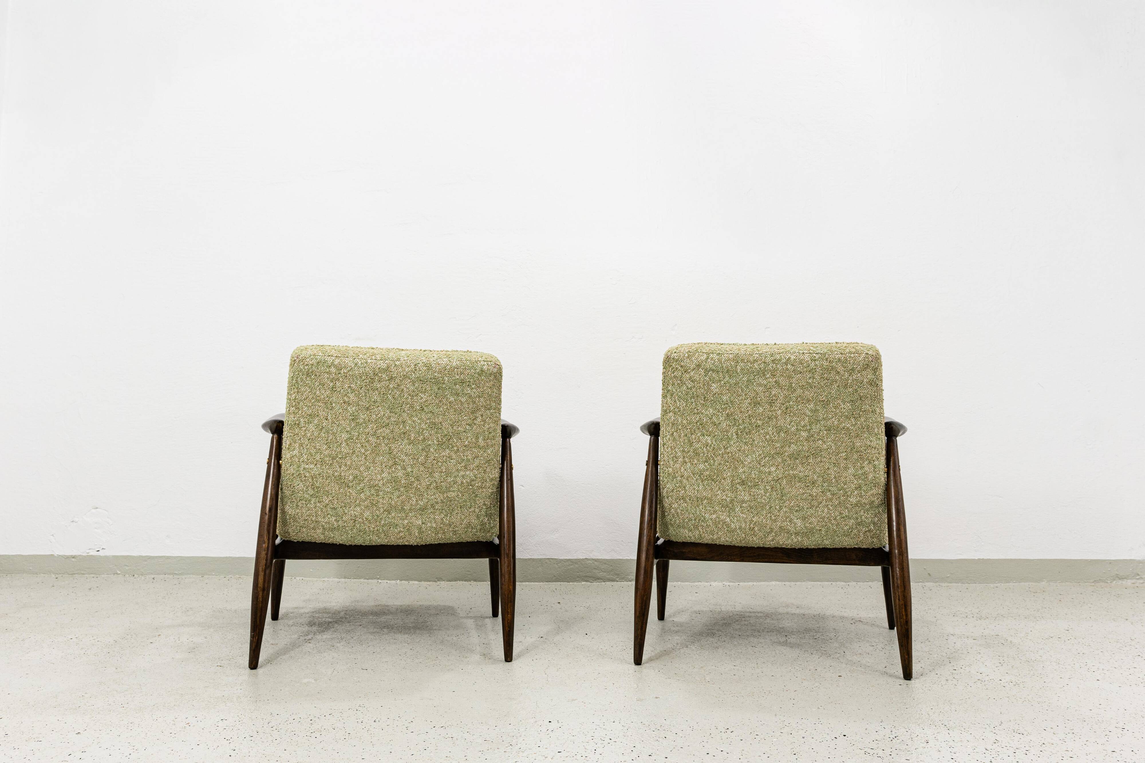 Mid Century Armchairs By Juliusz Kędziorek, Poland, 1960s, Set Of 2