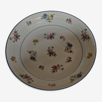 Plat de service rond creux porcelaine Limoges Michelaud Lucien 1908