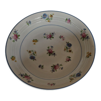 Plat de service rond creux porcelaine Limoges Michelaud Lucien 1908