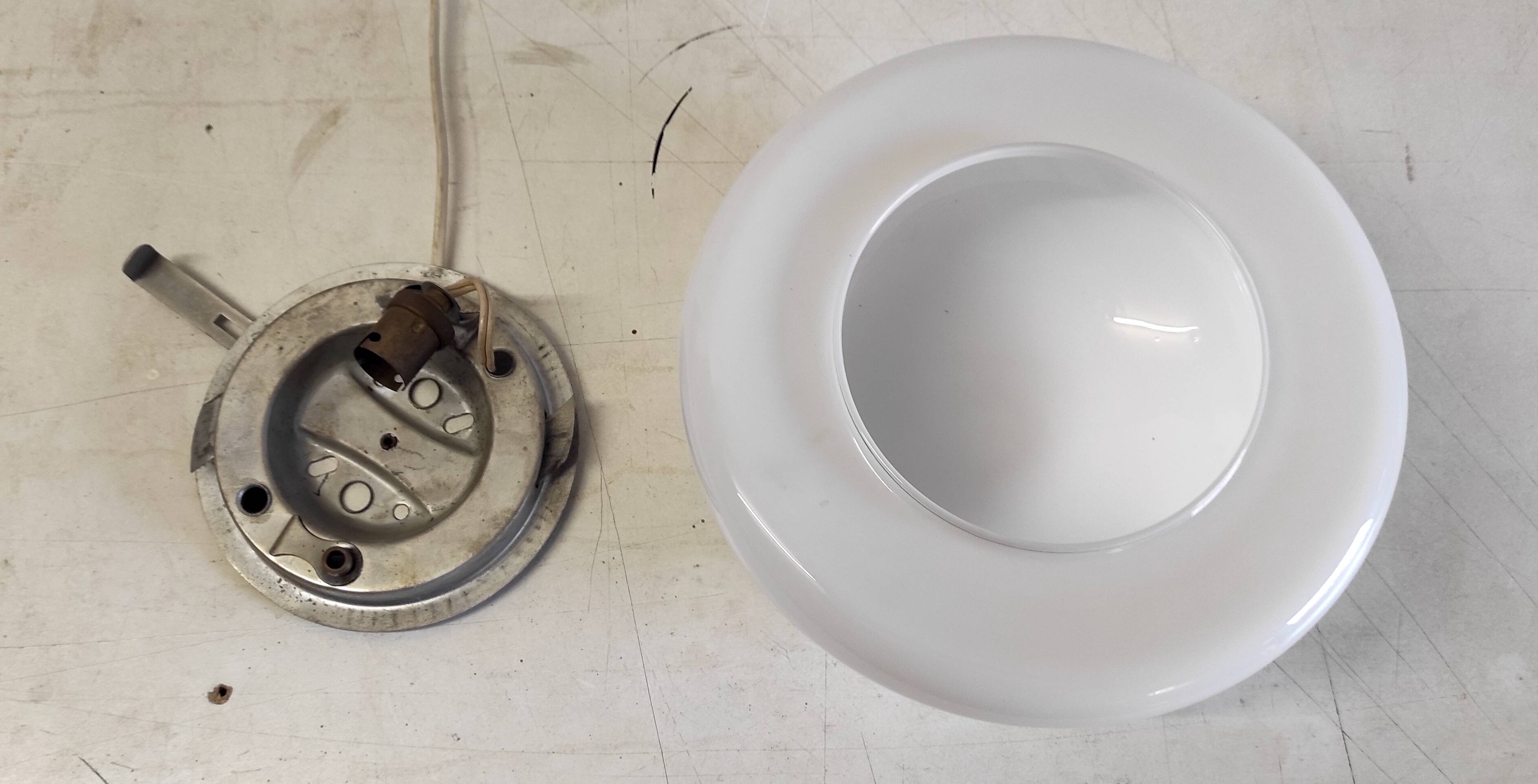 Ceiling light or globe wall lamp opaline diameter 25 cm - mid 20th century