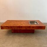 Italian design elm burl coffee table from the 70s Roche Bobois