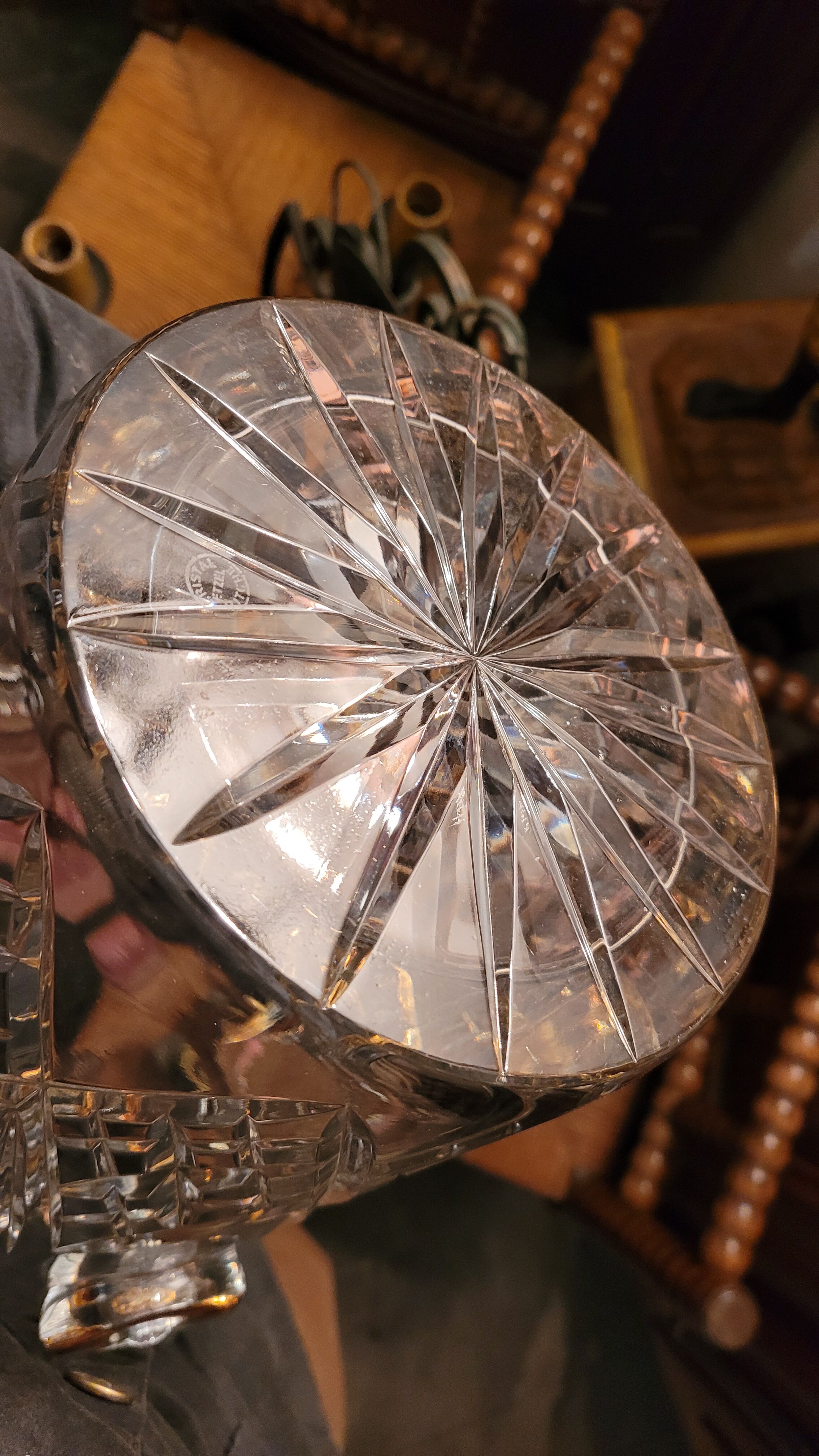 Champagne crystal bucket signed etzel Lorraine
