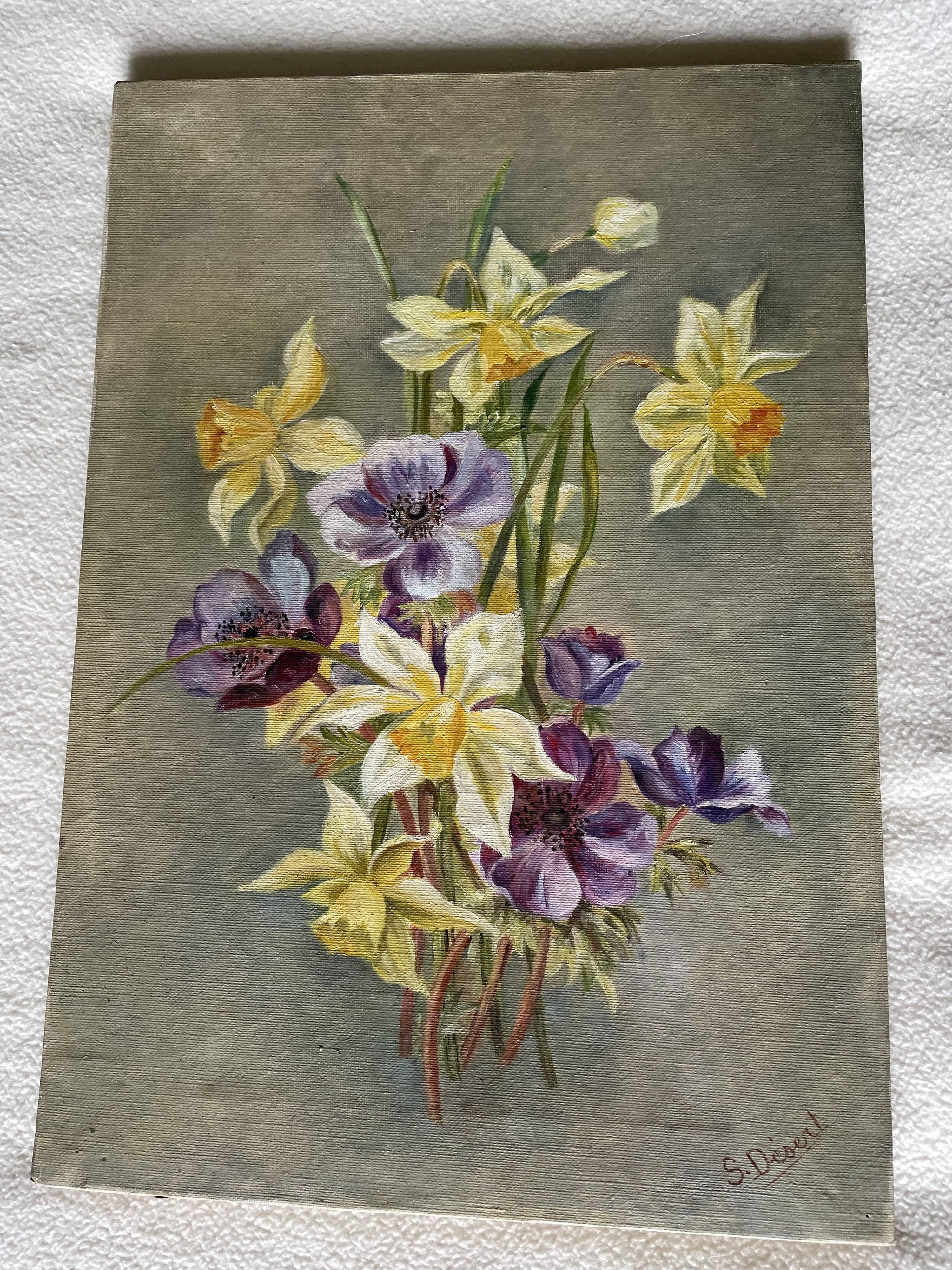 Antique floral painting