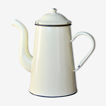 Cafetière émaillée jaune, années 1960