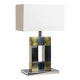 Sandro Petti. Geometric lamp in silvered and gilded metal. 1970s.