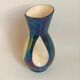 Verceram vase iridescent blue ceramic 60s Height 26,7 cm