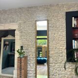 Mirror 228/47cm from the early 20th century, beveled glass.