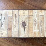 Roger Capron Herbier - Rectangular coffee table with patinated steel frame